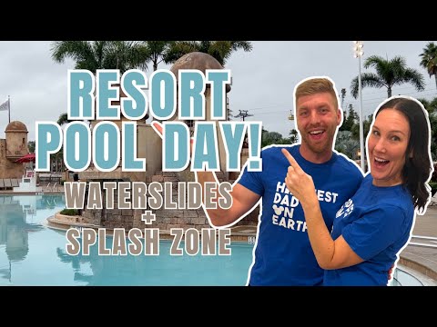 POOL DAY! Resort Pool At Caribbean Beach Disney World | Waterslides + Splash Zone!