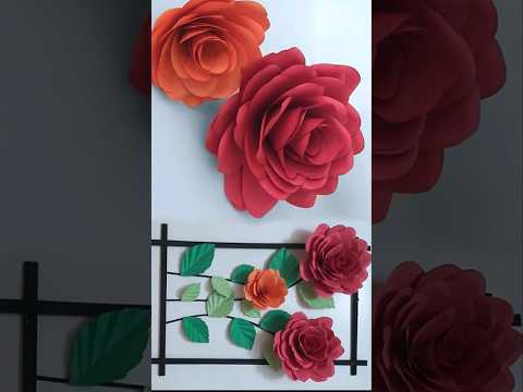 DIY 3D Flower Wallmate decor made with paper #walldecorationideas #walldecor