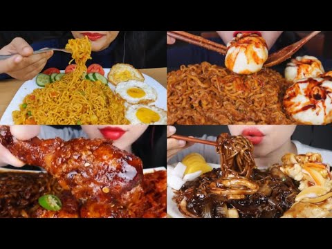 ASMR EATING DIFFERENT TYPES OF NOODLES 🔥🍝 BEST FOOD MUKBANG VIDEO - 11