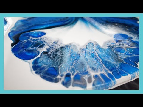 STUNNING! Vibrant Blue Clock Dutch Pour. How to Create a Beautiful Clock?