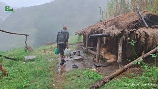 Beautiful Nepali Mountain Village Life of Nepal | Most Peaceful And Relaxing Village Life |Rainy Day