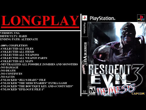 Resident Evil 3: Nemesis [USA] (PlayStation) - (Longplay | Hard | 100% | Alternate Ending Path)