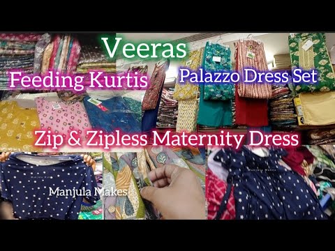 Veeras | Feeding Kurtis with Zip & Zipless | Mothers Maternity Dress | Wholesale | Manjula Makes