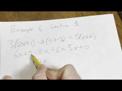 Solve 3(2x + 1) - 2(4x - 3) = 5(x + 2) || Example from Superpowered College Algebra 1