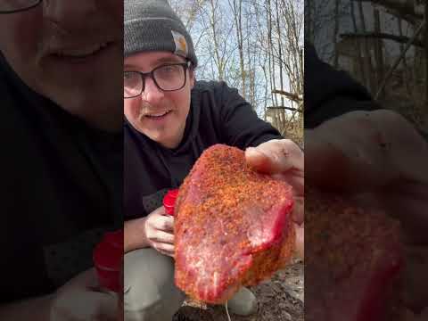 Cooking Walmart's Most Expensive Steak on a Rock! #survival #challenge #cooking #steak