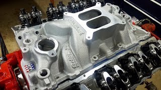 Engine Building Part 12 - Installing an Edelbrock Performer Dual Plane Intake Manifold SBC 350