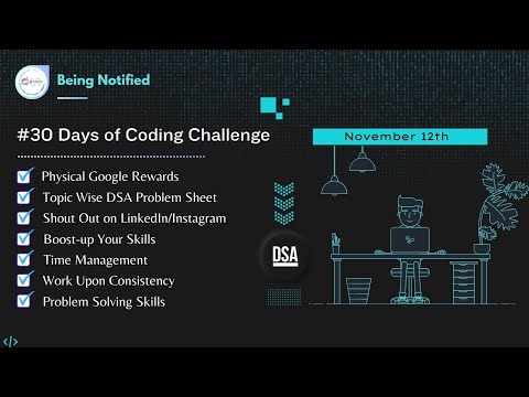 30 Days of coding challenge || Our new initiative || Top DSA sheet || Google Swags for winners ||