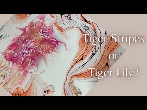 #168 BIG Tiger Lily Transfer Swipe Floating Bloom | Acrylic Pour Painting | Fluid Painting