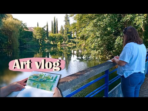 vlog cosy :   peinture en plein air, balade à paris, et mise en page nouvelle collection aquarelle