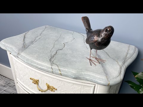 How to Faux Marble/Stone (if I can do it, anyone can)|#howto #dixiebellepaint