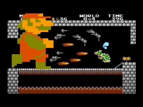 クッパ「チョ…マテヨ…」地獄のメガ・ギガント・マリオ - Super Mario Bros. NES Hack 【ファミコン スーパーマリオブラザーズ ハック】