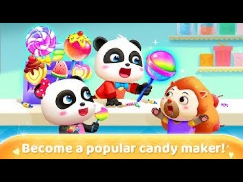 Baby Panda's Candy Shop | Baby Panda Sheriff | How to Make Candies | Baby Bus Little Panda's Candy