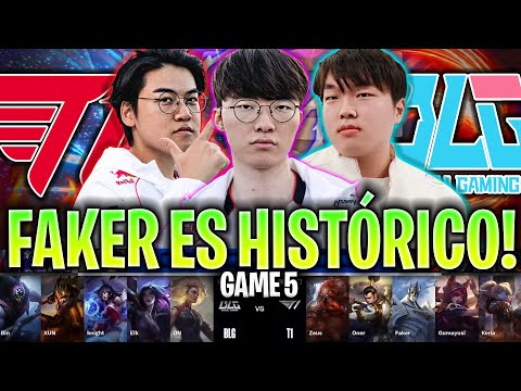 FAKER HACE HISTORIA EN LA MEJOR PARTIDA DEL AÑO!😱 | T1 vs BLG Game 5 FINAL WORLDS 2024 LVP ESPAÑOL