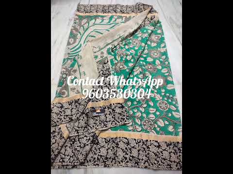 //Kalamkari pure silk sarees//contrast small design blouse//contrast big design pallu//r#ytshorts#