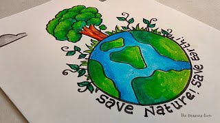 Save Environment Drawing | Save Trees Drawing | Environment Day Drawing