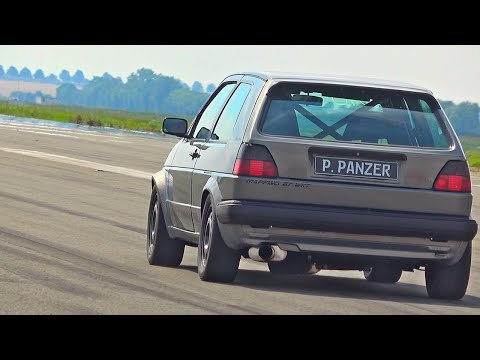 1000HP VW Golf 2 16V Turbo Acceleration 0-300 km/h