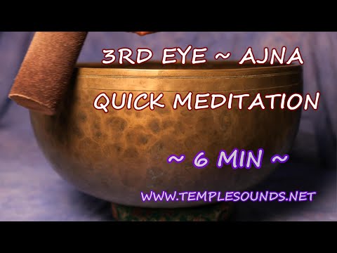 QUICK 6 MIN 3RD EYE/AJNA  MEDITATION W/LARGE ANCIENT BRONZE BOWL ~ 432HZ SCALE! WWW.TEMPLESOUNDS.NET