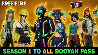 SEASON 1 TO ALL BOOYAH PASS FREE FIRE || FREE FIRE ALL BOOYAH PASS || ALL BOOYAH PASS FREE FIRE