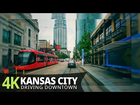 Kansas City 4K60fps - Driving Downtown - Missouri, USA