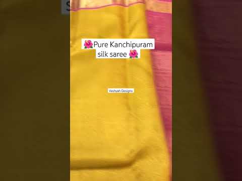 💛🧡PURE KANJIVARAM SILK SAREE WITH PURE GOLD ZARI WITH RICH PALLU N BLOUSE 🧡💛SILK MARK CERTIFIED💛