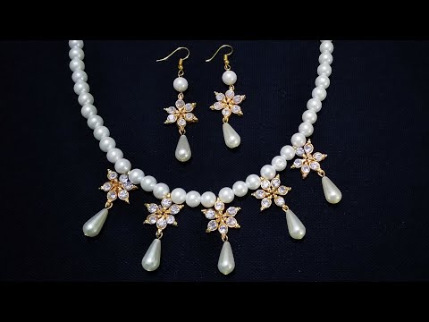 HOW TO MAKE PEARL NECKLACE AT HOME | DIY KUNDAN NECKLACE | SHABNA'S DESIGNS