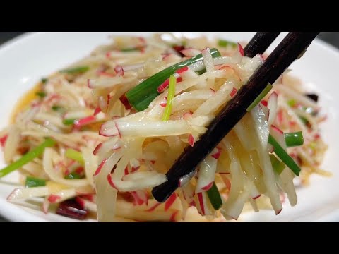 Why is the restaurant’s shredded radish so delicious? In fact, the recipe is very simple, crisp, ref