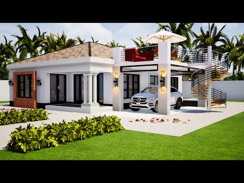 Tiny House design | Small modern design |2 Bedroom-Hip Roof | 13.3mx13.8m