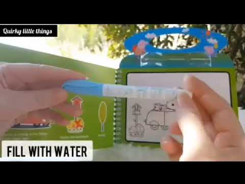 Water Painting Coloring Books for Children Reusable Crafts Book with Pen for Toddlers and Kids.