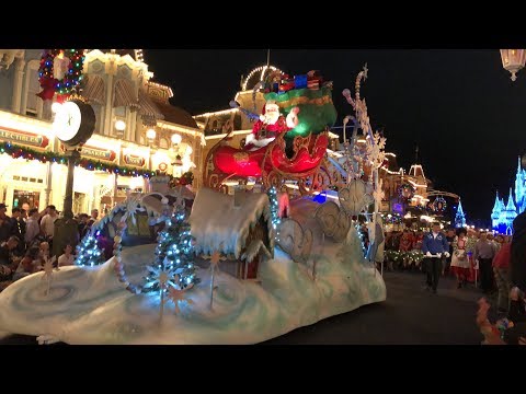 Once Upon A Christmastime Parade at Mickey’s Very Merry Christmas Party 2019 Main St View!