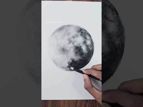 Realistic Moon Drawing 🌙 : tutorial #shorts