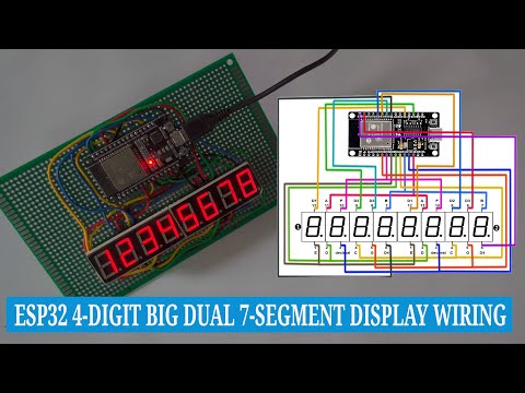 ESP32 4-Digit Big Dual 7-Segment Display Wiring: Step-by-Step Guide with Arduino Demo Code