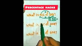 Percentage hacks #maths #mathshack #mathgames #mathstricks #easymathtricks