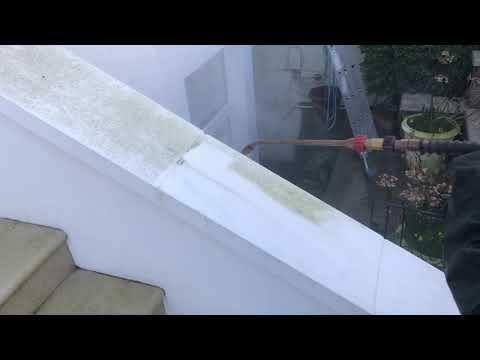 Removing green algae from exterior paintwork in Kensington London