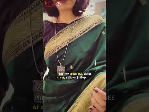 Snazzy Dark Green Linen Silk Saree