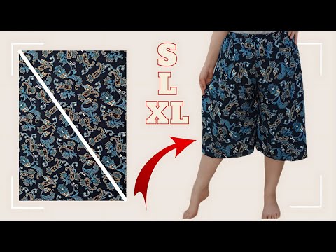 Very Easy how to Cutting and Trousers Stitching | Palazzo Skirt Pants Tutorial with Cut-out Detail