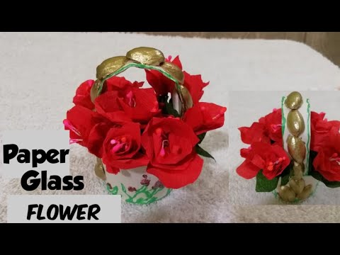 Paper Glass Flower Vase... Simple ||DIY||