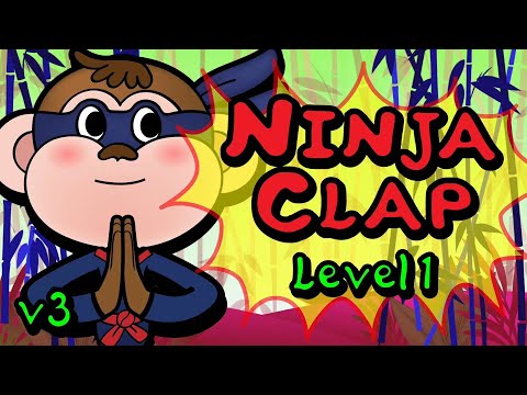 Fun Rhythm Play Along for Kids: Ninja Monkey Clap v1-3 #AwesomeKidsSongs