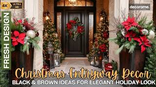 2024 Christmas Entryway Decor: Bold Black & Brown Ideas for an Elegant Holiday Look!