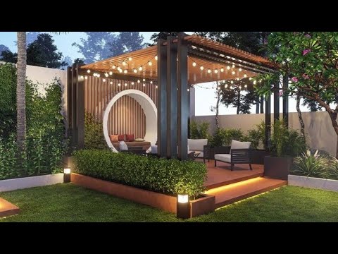 Rooftop Terrace Design Ideas | Wooden Pergola Backyard Outdoor Seating | Rooftop Terrace Garden