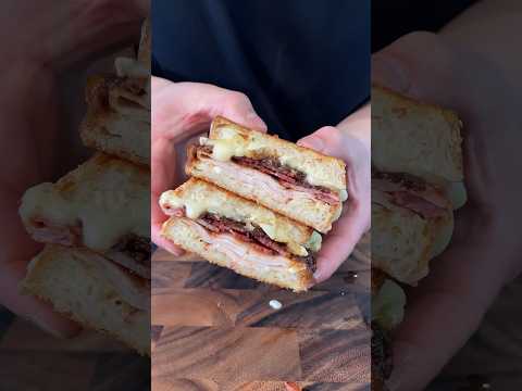 Turkey, Bacon & Brie Toastie with Mustard Mayo #asmr