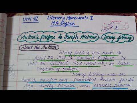 Author's Preface to Joseph Andrews | Henry Fielding | Literary Movements 1 | M.A.English Semester 1