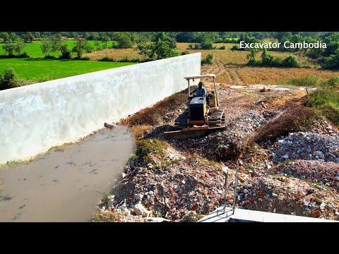 New Project Completed 100% Clearing Waste Construction Stone By Dozer MITSUBISHI Bulldozer Clearing