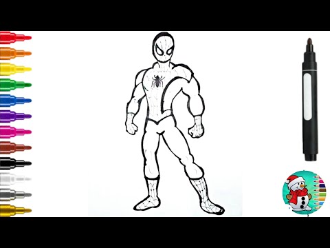 Spider man drawing | How to draw Spiderman |step by step Tutorial Marvel Cartoon Drawing #spiderman