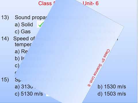 Class 5th Science Unit 6