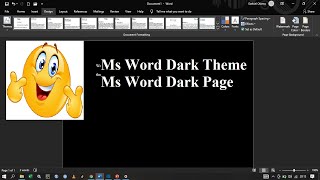 How to Change the MS Word 2019 Theme from White to Black (Changing White page to Black page)