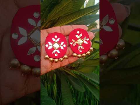 Navratri special earrings 🌸🌸#shorts #diy #handmade #earrings #navratrispecial #howto #creative #art