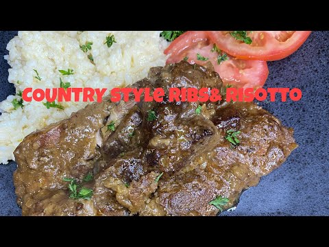 COUNTRY STYLE RIBS/GRAVY & RISOTTO #cookingwithjudycaldwell #countrystyleribs