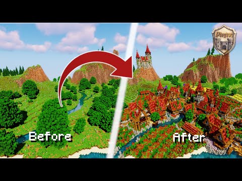 Minecraft: Building A Romantic Medieval Town + Rose Fields!