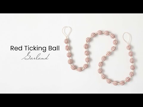 Red Ticking Ball Garland