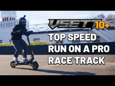 VSETT10+ Electric Scooter Top Speed Test - On a Pro Race Track!